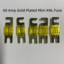5 Pack 60 Amp Mini ANL Fuse Gold for Car Audio Auto Marine Audio