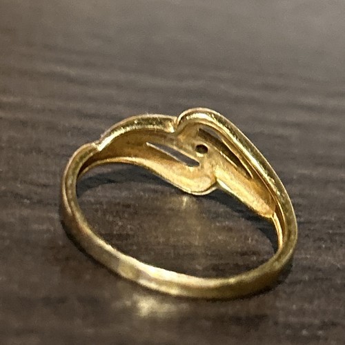 Vintage French Murat 14K Yellow Gold Filled Ring Tiny Diamond Chip Stamp Sz 5.75 - Picture 9 of 12