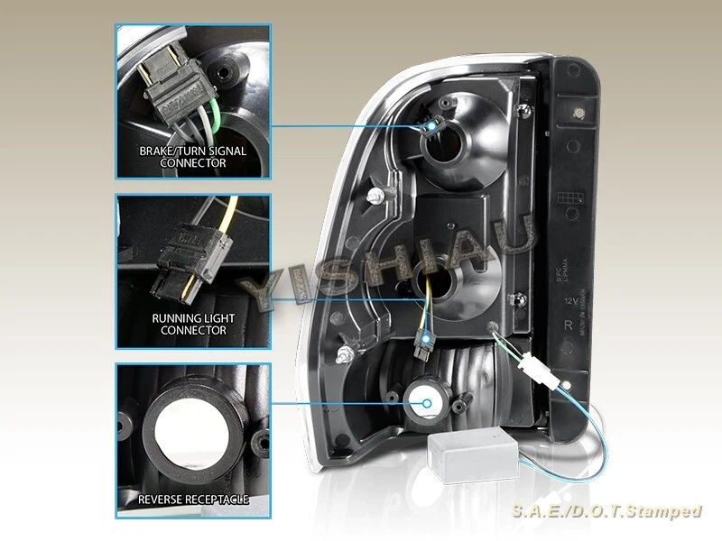 CHEVY TRAILBLAZER 2002-2009 LUZ TRASERA LED NEGRO HUMO NUEVO PAR Foto 2 de 2