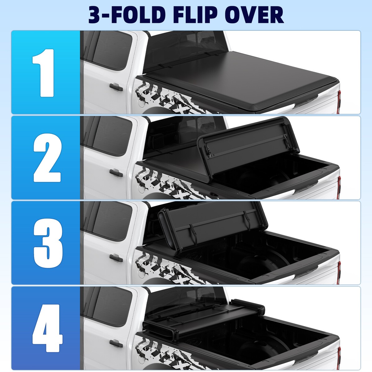 5-Foot Tri-Fold Tonneau Cover For 2005-2025 Nissan Frontier & 2009-2014 Suzuki Equator