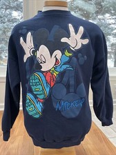 VTG Mickey Mouse Unlimited Sweatshirt Crewneck Walt Disney World Blue 90's