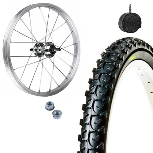 Front Wheel 16X1.75 + Treaded Tire MTB 16 X 1.75 + Kids Bike Inner Tube
