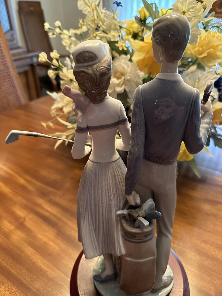 Vintage Llardo Porcelain Figurine GOLFING COUPLE Issue 1453