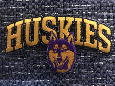 Vintage Washington Huskies Embroidered Iron-On Patch – 3" X 1.75" – Collegiate Souvenir
