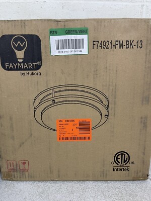 Hukoro Hanz 13 in. Matte Black LED 2700K, 3000K, 3500K, 4000K 5000K Flush Mount