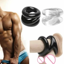 Male Silicon Scrotum Testicle Squeeze Ring Penis Stretcher Enhancer Delay Ball