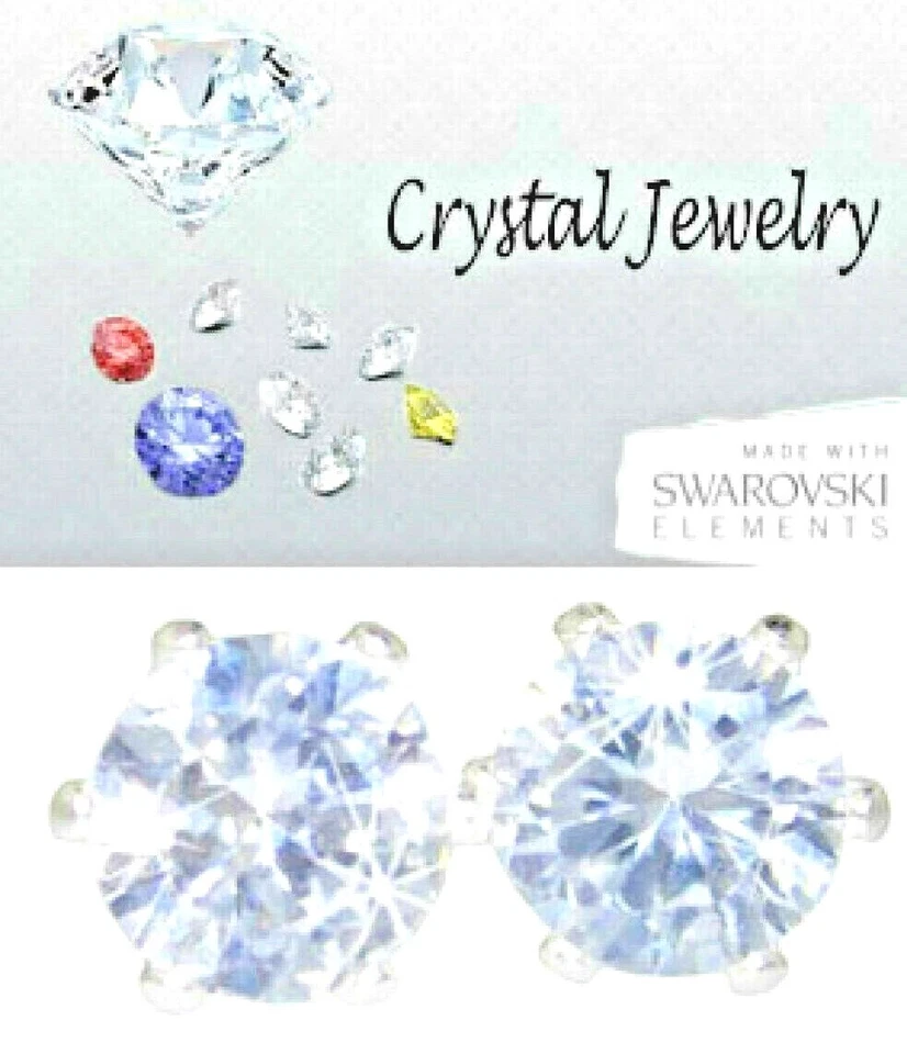 A Lobo Orecchini 3 PC Bianco Oro Giallo Acciaio Chirugico 2 Ctw Swarovski Lot Ci - Immagine 4 di 4