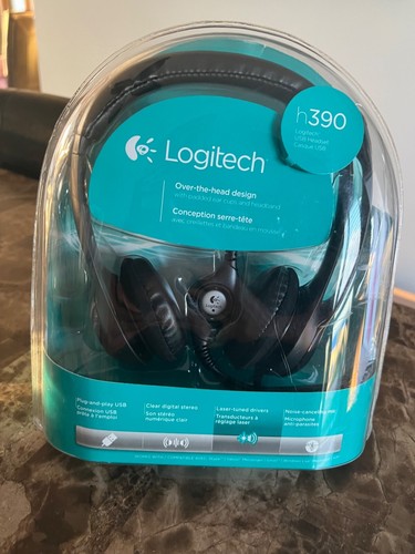 Logitech H390 Over-Head Comfort USB Headset w/ Noise-Canceling Microphone * NEW