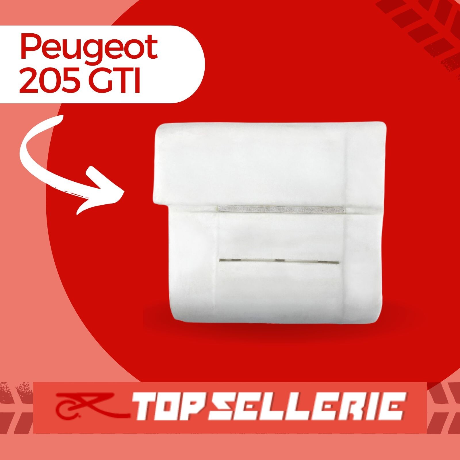 Dossier arrière premium pour Peugeot 205 GTI par TOP SELLERIE AUTO MA0018