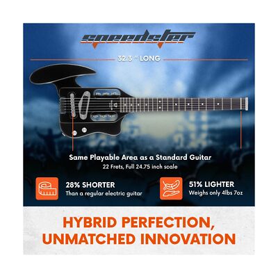 Traveler Guitar Speedster | Gloss Black 6-String Travel Electric