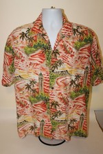 Vintage Pineapple Juice Hawaiian Classic Mens M Button Up Camp Shirt Rayon USA