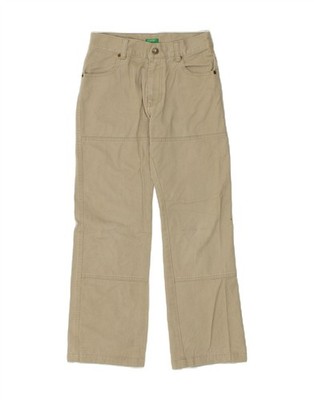 BENETTON Mädchen Wide Leg Jeans 13-14 Jahre Large W26 L27 Beige Baumwolle JP01