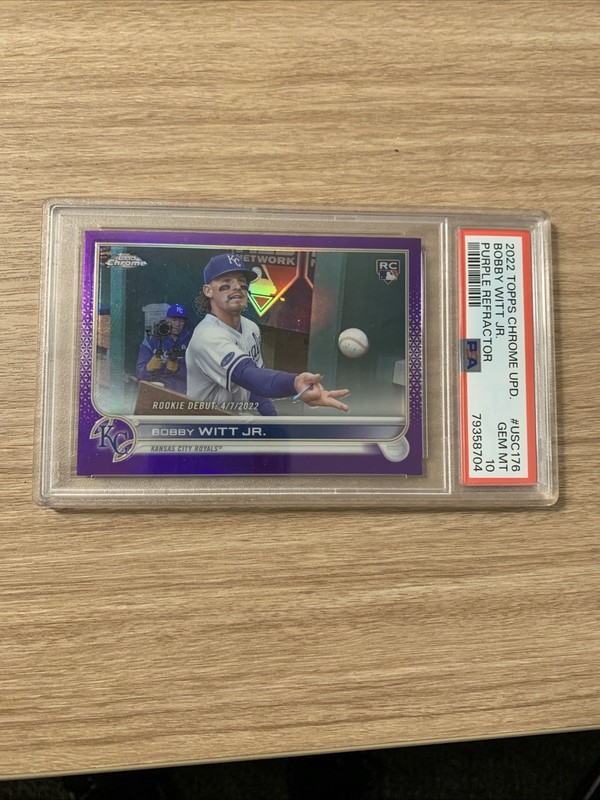 Bobby Witt Jr 2022 Topps Chrome Update PSA 10 Purple Refractor Rookie Card