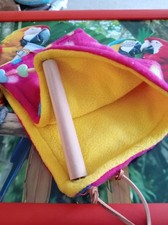 Parrot Perch tent with dangle toys, for small sized birds BNWT.  Fleece and wood