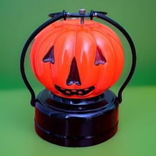 VINTAGE HALLOWEEN PUMPKIN LANTERN USED WORK BATTERY JOL As Is 