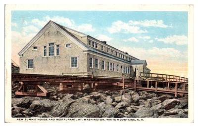 Postcard: NEW SUMMIT HOUSE AND RESTAURANT, MT. WASHINGTON,