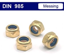 Selbstsichernde Muttern Stopmuttern Sicherungsmuttern DIN 985 Messing gold gelb