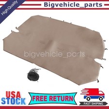 Pu Leather Bench Seat Cover Beige For Ford Chevy Dodge Full Size Trucks Car