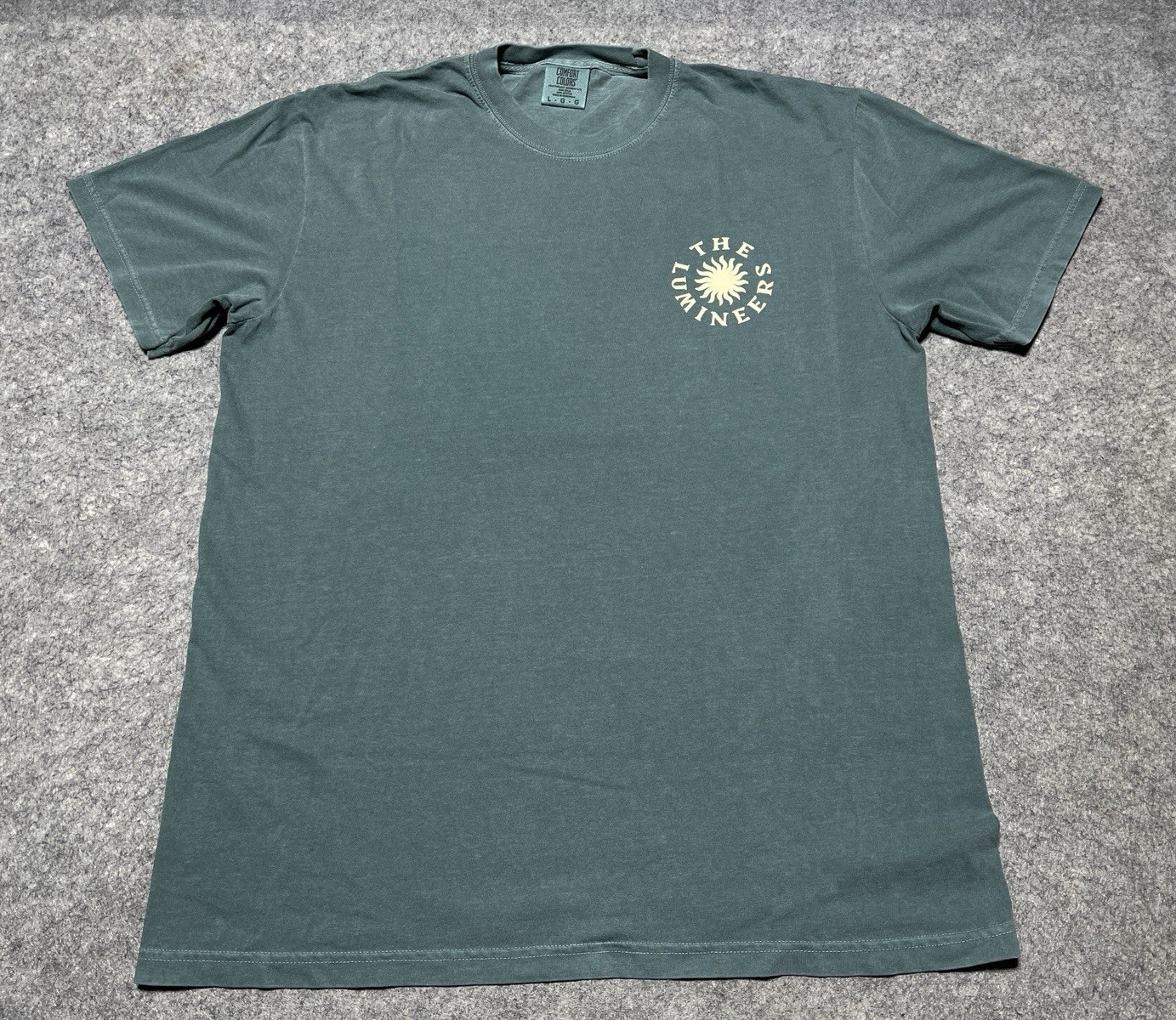 NEW The Lumineers Austin TX 10.14.2025 SOLD OUT Concert Tour Shirt L Green FOLK image 2