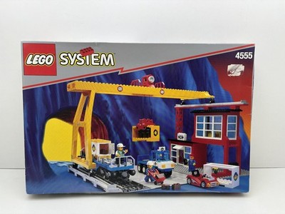 LEGO  System 9V Eisenbahn 4555 Verladebahnhof Cargo Station komplett BA & OVP