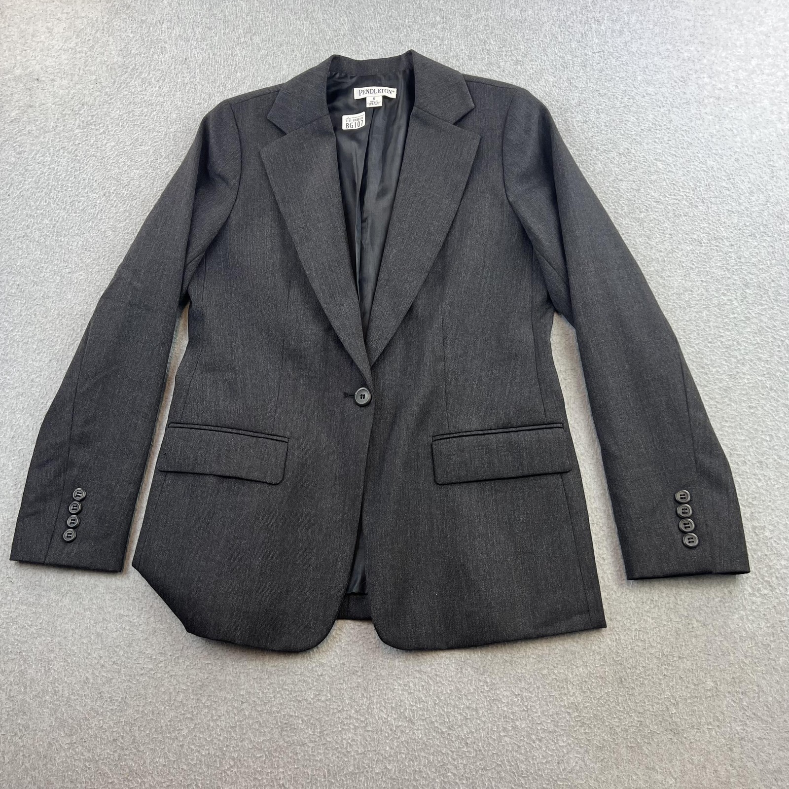 Pendleton Blazer Womens 6 Gray One Button Lined C… - image 2