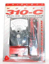 Vintage Triplett Model 310-C Analog Multimeter 600V AC/DC VOM with Leads - New