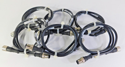 Lot of 6 each Banner MQDEC 403SS Cordset Straight M12 Female to Male 4 Pin 3ft