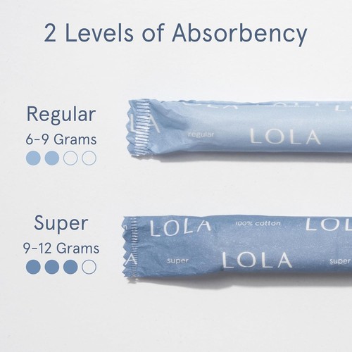 LOLA Organic Cotton Tampons with Cardboard Applicator, 36 Count (2 Regular - Picture 7 of 9