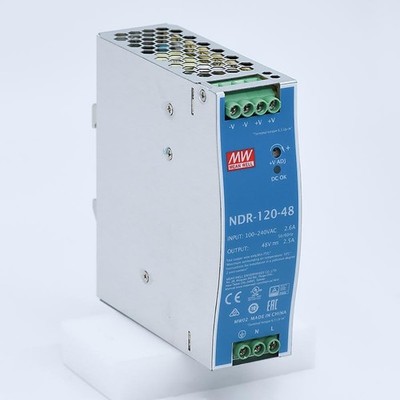 Mean Well NDR-120-48 AC/DC Power Supply - 1 Output - 48V 2.5A 120W