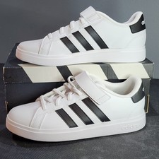 New Adidas Grand Court 2.0 EL Sz 5 Big Kid / Wmns 5.5 White Black GW6521 NWT