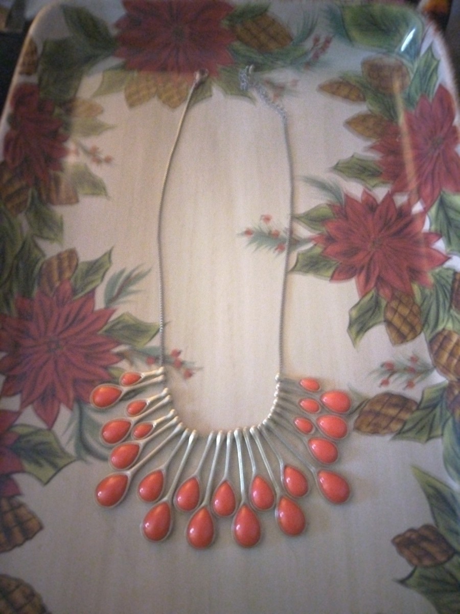 Vintage Retro Red Spoons Necklace View 2