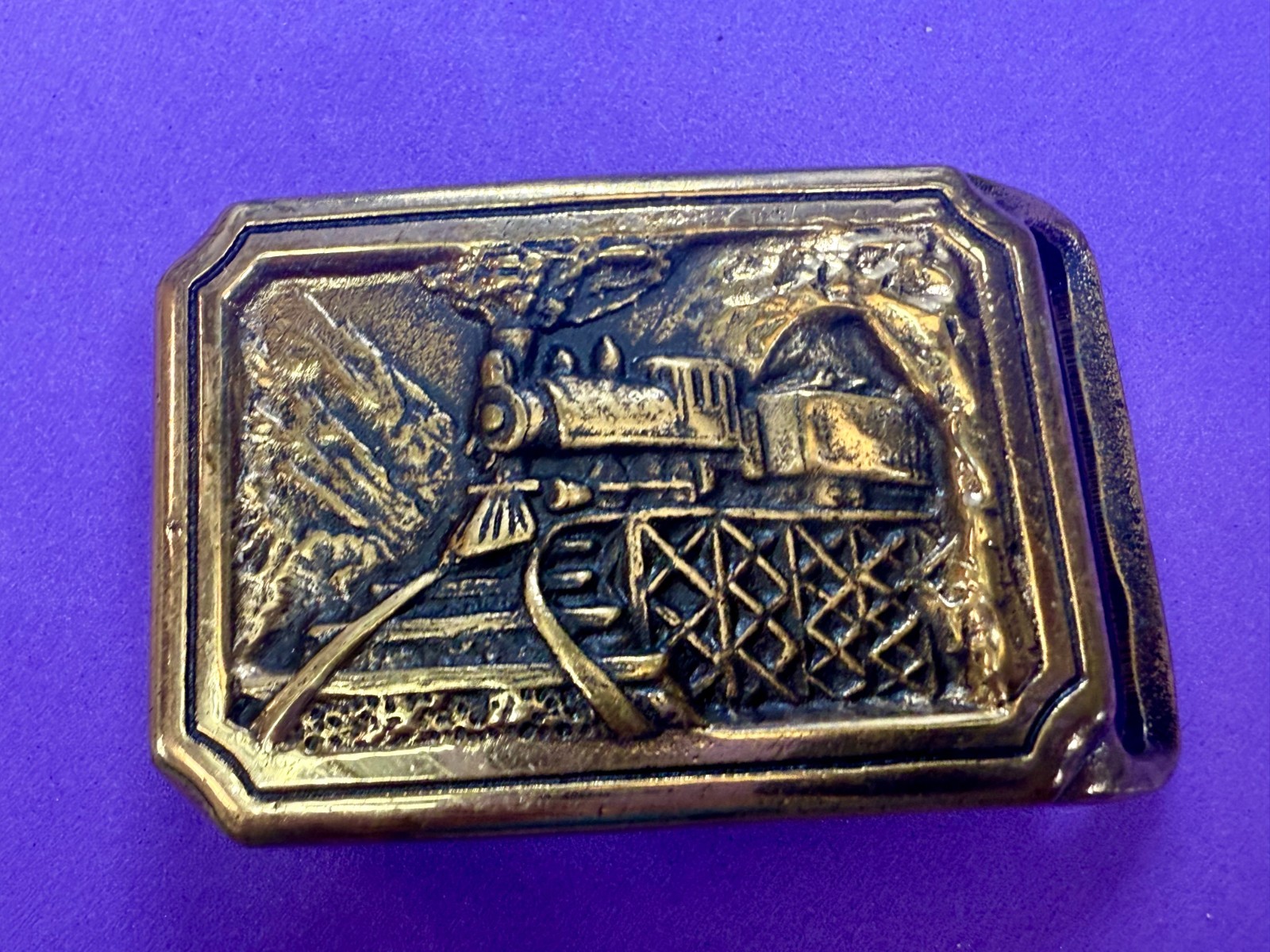 T.E. Express Train Solid Brass Vintage 1975 Belt … - image 18