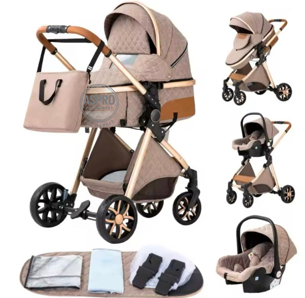 Passeggino 3 in 1. Carrozzina da VIAGGIO portatile pieghevole. Telaio ALLUMINIO