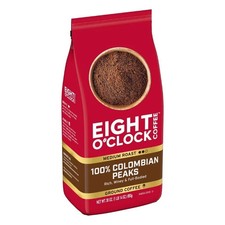 Eight O'Clock Coffee Medium Roast Ground 100 Colombian Peaks Coffee 30 oz