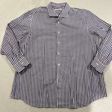 Mariano Rubinacci Italian Luxury Handmade Purple Button UpDress Shirt XL