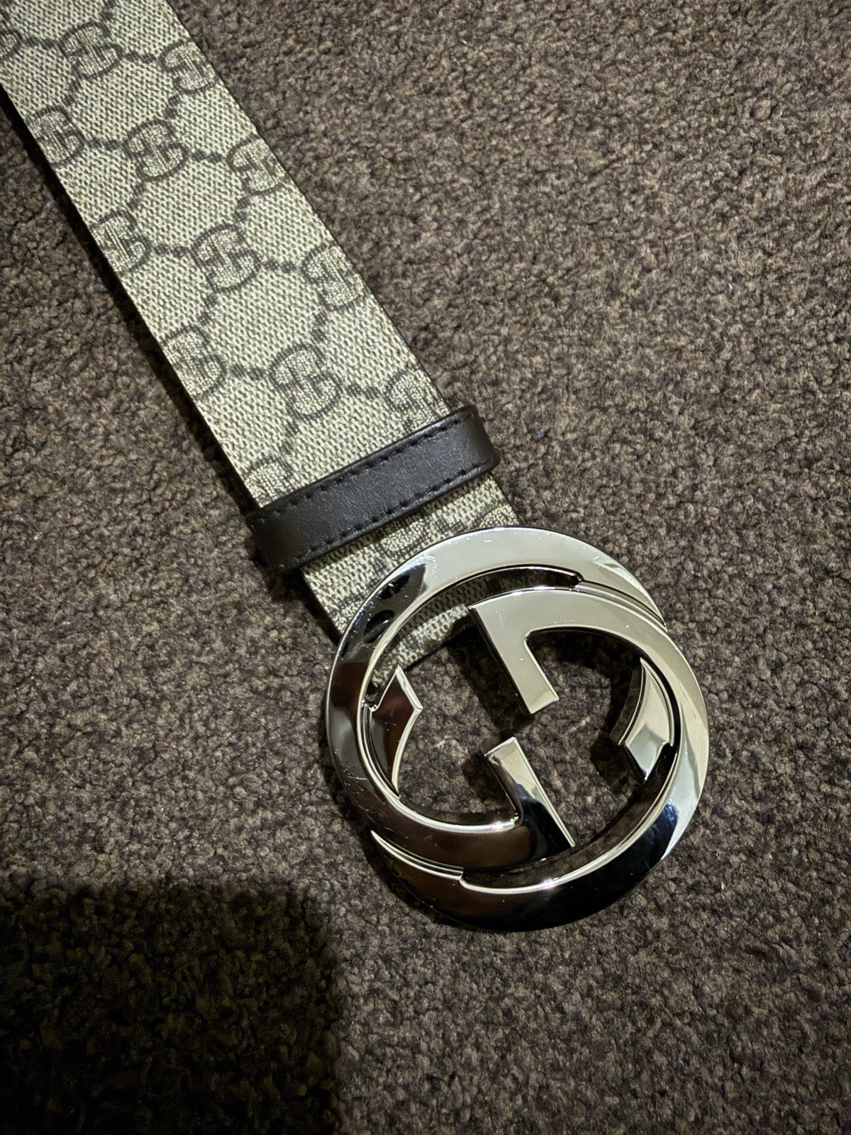 Genuine Authentic Gucci GG Supreme belt 80.32 image 2