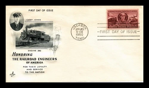 ARTCRAFT US COVER FIRST DAY OF ISSUE HONORING RAILROAD ENGINEER CASEY JONES