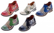 Damen Leder Comfort Knöchel Schuhe TMA 5195 Halb Schuhe Schwarz-Grau Blau Boots 