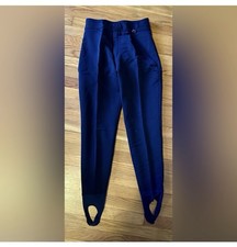 Vintage Schoeller Skifans Stirrup Ski Pants Womens Size 10 Black Wool Blend