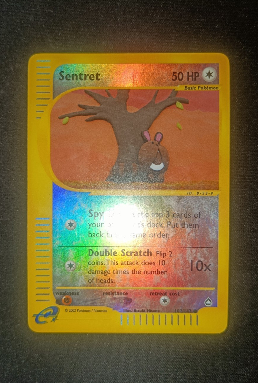 Pokemon Sentret 107/147 Aquapolis - Reverse Holo Common ENG NM Mear Mint WOTC