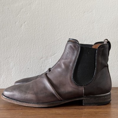 John Varvatos Folded Leather Chelsea Boots Men's Size 11 Brown Distressed Ankle 