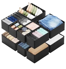 SpaceAid 12-Pack Drawer Organizers Closet Storage Bins for Baby & Clothes