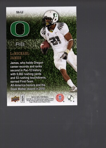 2012 SP Authentic #SA-LJ LaMichael James Stadium Authentics - Bild 2 von 2