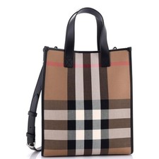 Burberry Book Brown Canvas Silver Hardware To...