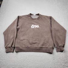Aritzia Tna Cozy Fleece Pullover Crew Neck Sweatshirt Womens Medium Brown