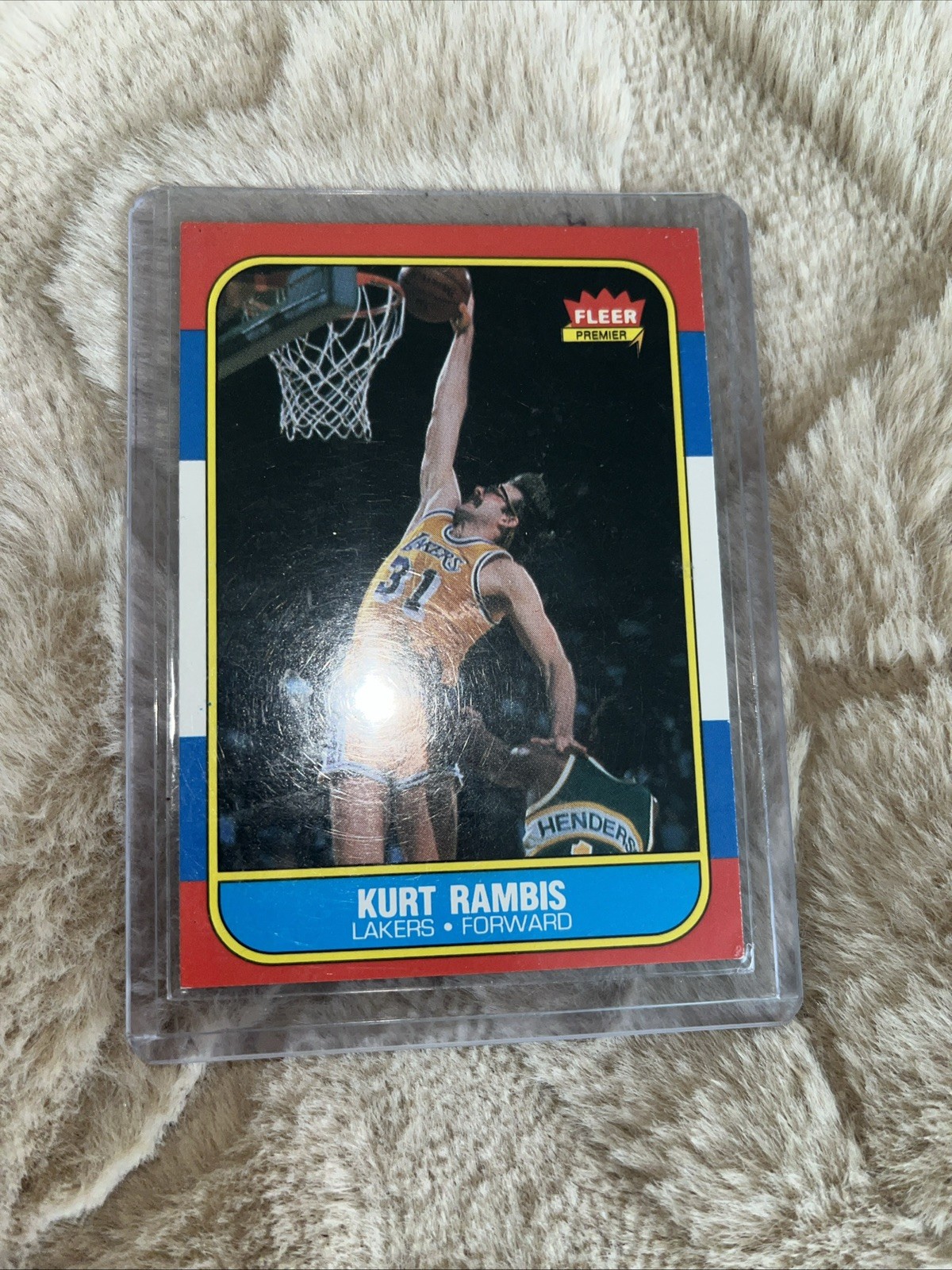 1986 Fleer Basketball #89 Kurt Rambis Lakers RC Rookie Beautiful card