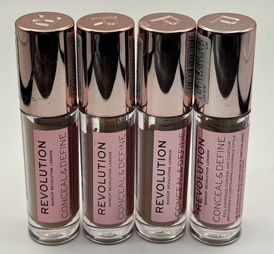 4 pack Revolution Conceal Define Full Coverage Concealer and Contour C10