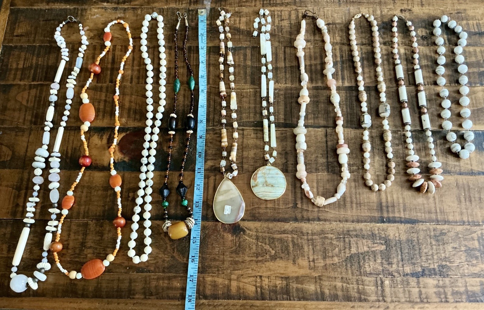 Vintage Stone Bead Necklace Lot Of 10 Southwestern Style Boho Nice Variety