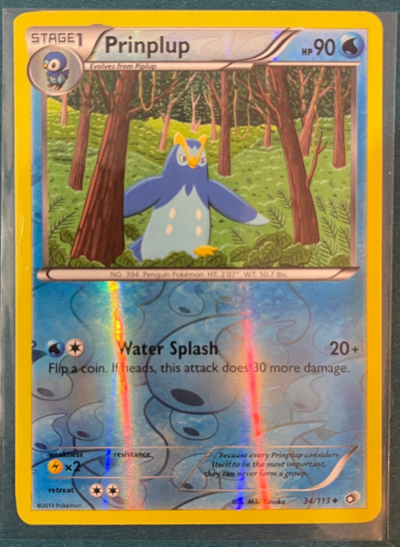 Prinplup 34/113 - Reverse Holo - Legendary Treasures - NM/M