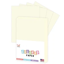 Cream Copy Paper, Colored Printer Paper, 8.5 x 11”, 20 LB / 75 GSM Computer P...